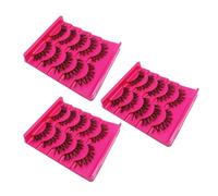 JOINPAYA 15 Paia Ciglia Finte Riutilizzabili Multistrato, Soffici e Voluminose Stelo Trasparente, Materiale Leggero per Trucco Naturale e Sguardo Luminoso, Set Multi-pack da 3 Scatole (5