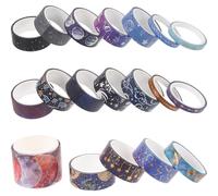 JOINPAYA 19 Pezzi Nastro Washi Decorativo Trasparente Resistente allo Sbiadimento, Adesivi per Scrapbooking Fai da Te, Set Nastro di Carta Giapponese per Quaderno, Album e Confezioni