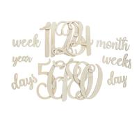 JOINPAYA 19pezzi Biglietti in Legno per Ragazza Segni di Crescita del Ragazza Completo per Primi Mesi della Vita