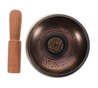 JOINPAYA 1set Ciotole Musicali Tibetane Rame Mazzuolo Legno Per Pratica Di Meditazione e Rilassamento Accessorio Spirituale Per La Tradizione Buddhista