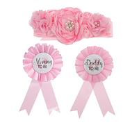 JOINPAYA 1set Fasce e Distintivi Per Maternità Accessori Eleganti Per Shower e Foto Include Fascia e Distintivi Materiale Duraturo e