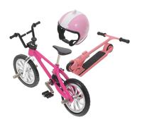 JOINPAYA 1set Mini Modellini Di Bicicletta e Monopattino Con Casco Decorazione Miniatura Per Ufficio e Casa Design Realistico e Leggero Per Stanze Dei e Collezionisti
