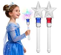 JOINPAYA 2 bacchette magiche a forma di stella che si illuminano: bacchette a LED da principessa per ragazze, bastoncini luminosi per Natale e compleanno
