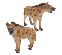 JOINPAYA 2 Figurine Iena Africana Realistiche in Plastica Modelli Animali Selvatici per Giocattolo Educativo per Apprendimento Cognitivo e Gioco Interattivo