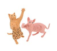 JOINPAYA 2 Giocattoli con gatto senza simulati animale gatto di figure di in miniatura Figurine del gattino modelli di realistici plastica