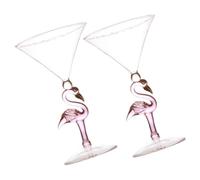 JOINPAYA 2 Pezzi Bicchiere da Vino Rosa in Vetro 200ml per Cocktail | Design Semplice e Moda, Decorazione Tavola, per Feste Nuziali, Servizio Casa e Bar