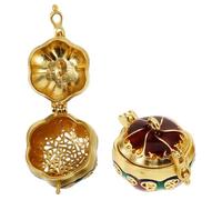 JOINPAYA 2 Pezzi Ciondolo Aromatico Sospeso Apribile in Ottone Dorato, Pendente Diffusore Profumo Fai da Te per Collana, Accessorio Decorativo per Aromaterapia Adatto a Occasioni Speciali