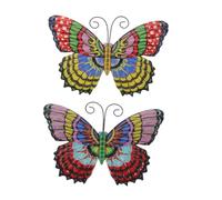 JOINPAYA 2 Pezzi di Ciondolo A Forma di Farfalla in Ferro Battuto Decorazione da Appendere alla Parete del Giardino Decorazione A Forma di Farfalla Dipinta Decorazione per La Casa per