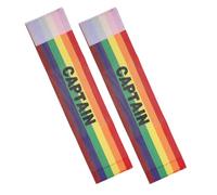 JOINPAYA 2 Pezzi Fascia da Capitano Calcio Elasticizzata Larga Regolabile per Adulti e Giovani Bracciale Arco Iris per Squadra Accessorio Sportivo per Calcio Basket
