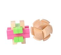 JOINPAYA 2 Pezzi Giocattoli Educativi per Legno Luban Puzzle per Sviluppare e Coordinazione Mano Occhio