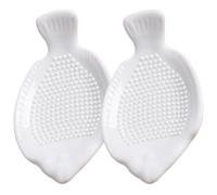 JOINPAYA 2 Pezzi Grattugia Manuale per Aglio in Ceramica a Forma di Pesce Bianca, Sicura e Leggera, per Frutta e Patate, Uso Domestico per Alimenti per