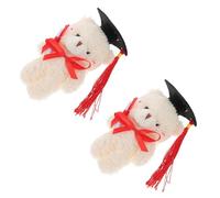 JOINPAYA 2 Pezzi La bambola del dottor orso mini bambola di laurea mini orsetto di peluche forniture per la festa di laurea bouquet di fiori orsi orso di peluche Beige