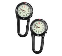 JOINPAYA 2 Pezzi Orologio Da Taschino Con Clip Per Zaino Resistente in Acciaio e Lega Cassa Luminescente Facile Da Leggere Per Escursionismo Campeggio Ciclismo Arrampicata Sport e Altre