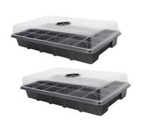 JOINPAYA 2 Pezzi Vassoio Germinazione con Coperchio Traspirante Contenitore Plastica per Piantine Delicate e Radicazione Talee per Semina e Coltivazione Microverdure e Insalate