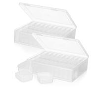 JOINPAYA 2 Set Scatola Trasparente in Plastica 21, 9x17, 6x6, 1 Cm | Coperchio a Cerniera, Organizzazione per Bricolage e Viti, Selezione Ordinata per Oggetti Piccoli