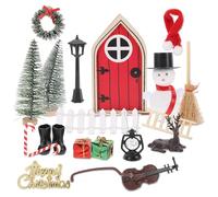 JOINPAYA 20 decorazioni natalizie per la casa delle bambole: fai da te, mini ornamenti natalizi, accessori per porta, scala, ghirlanda, albero di Natale, recinzione, 1:12, modellino in miniatura
