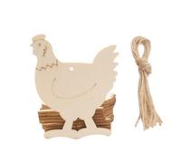 JOINPAYA 20 Pezzi Ciondoli in Legno per Pasqua Gallina e Gallina Corda, Decorazioni Sospese Fai da Te per Feste e Casa, Trucioli di Legno Pasquali per Lavoretti Creativi