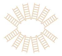 JOINPAYA 20 pezzi Scala in Legno Miniatura per Decorazione Paesaggistica Realistica per Mini e Micro Paesaggi Ornamento Compatto per Casa e Tavolo Sabbia