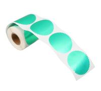 JOINPAYA 250 Adesivi Goffrati Bordo Seghettato Verde per Certificati e Documenti, Etichette Adesive Sigillanti per Buste, Sigilli in Rilievo per Uso Professionale e Scrapbooking