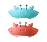 JOINPAYA 2pezzi Cappello Da Bagno Regolabile Per Ragazzo Ragazza Cuffietta Doccia Forma Di Granchio Protezione Per Occhi e Orecchie Silicone Morbido e Sicuro Vivaci Per Bagnetto Divertente