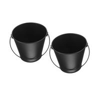 JOINPAYA 2pezzi Secchio per Cenere Secchio per Grasso in Nero Contenitore per Cenere da Stufa Raccogli-Gocce per Leccarda Porta-Ghiaccio