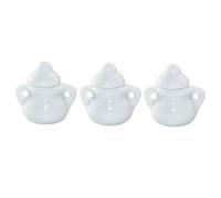 JOINPAYA 3 Pezzi Di Barattoli Porta Caramelle In Ceramica Bianca Decorazione Per Casa Delle Bambole Piccola Zuccheriera Per Casa Delle Bambole In Miniatura
