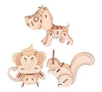 JOINPAYA 3 Pezzi Puzzle Animali Legno da Educativi per Sviluppare e Concentrazione Facile da Montare e Legno Pre Tagliato senza Bave