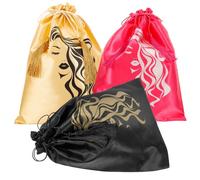 JOINPAYA 3 Pezzi Sacchetti in Raso Coulisse per Deposito Parrucche Multiple, Borse Morbide da Viaggio Leggere per Imballaggio e Conservazione Parrucche, Accessori Pratici per Mantenimento