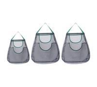 JOINPAYA 3 Pezzi Sacchetti in Rete Appendibili per Cucina in Poliestere, Ventilazione Ottimale per Frutta e Radice Aromatica, Installazione a Parete per Piccoli Spazi Design Semplice