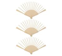JOINPAYA 3 Pezzi Ventaglio Pieghevole Fai da Te, Scheletro Ventaglio in bambù 23cm, 16 Stecche, Beige, per Creazione Ventagli Artigianali e Progetti DIY per Appassionati di Cultura