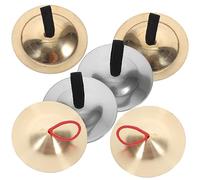 JOINPAYA 3paia Piatti Musicali Da Dito in Acciaio e Rame Per Ragazzo Ragazza Ragazza Strumenti Piatto Per Esplorare Ritmo e Melodia Accessori Di Percussioni Orff Per Sviluppo Musicale