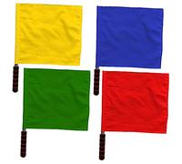 JOINPAYA 4 Pezzi bandiera di comando bandiere di pallavolo rosse bandiera personalizzata blu Kit bandiere arbitro di calcio Flag di segnale Flag segnale di segnale poliestere