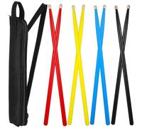 JOINPAYA 4paia Bastoncini Per Batteria in Legno Di Acero Con Punta in Legno Bastoni Leggeri e Resistenti Per Adulti e Inclusa Borsa Porta Bastoni Nera Accessori Percussioni Per Principianti