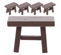 JOINPAYA 5 pezzi di di sgabello in miniatura: piccola sedia in legno per casa delle bambole, accessorio per la decorazione della casa delle bambole - Mini mobili per il gioco fantasioso dei bambini