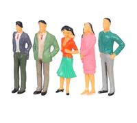 JOINPAYA 5 pezzi di personaggi per case delle bambole: 1:25 mini statuette di scena - personaggi in piedi per modellismo ferroviario - piccole figure di turisti e lavoratori per città in miniatura