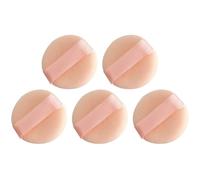 JOINPAYA 5 Pezzi Mini Piumini Cipria in Floccaggio Beige, Morbidi Strumenti Make Up per Applicazione Cosmetici, Riutilizzabili per Uso Quotidiano