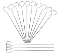 JOINPAYA 50 Spiedini per Griglia in Acciaio Inox 1,8mm X 15cm Anello Superiore, Spiedini Riutilizzabili per Barbecue Carne e Verdure, Accessori per Forniture di Tostatura e Arrosti