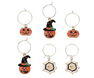 JOINPAYA 6 Pezzi Segnabicchieri ad Anello in Metallo Tema Halloween | Stile Assortito, Facile Distinzione tra Bicchieri, Facile da Pulire, Non Sbiadisce Né Invecchia