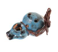 JOINPAYA 6foro Ocarina Ceramica Con Design Forma Di Cucurbitacee Strumento Musicale Per Relax e Meditazione Colore Blu Con Finitura Fiore Leggera e Facile Da Suonare Perfetta Per Viaggi e