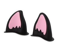 JOINPAYA Accessori per Casco a Forma di Orecchie di Volpe per Bici da Ragazza e Ragazzo Nero e Rosa Decorazione