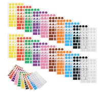 JOINPAYA Adesivi di Forma Colorati Autoadesivi Rimovibili 100 Pezzi Etichette Scrivibili per Ufficio Organizzazione e Smistamento Cartelle Libri Scatole di Stoccaggio