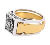 JOINPAYA Anello da Donna con Scomparto Segreto Vintage Leone Gioiello Memorial con Contenitore Nascosto Anello Gothic Retrò per Feste e Occasioni Speciali