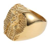 JOINPAYA Anello da Uomo in Acciaio Inossidabile Dorato con Motivo del Decorazione ad Anello Maschile per Occasioni Speciali Regalo Raffinato e Ornamento Quotidiano