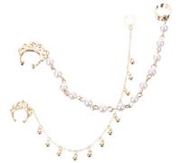 JOINPAYA Anello per Naso con Clip e Catena a Nappa Stile Punk 2 Pezzi Orecchino Decorativo Leggero in Gioielli Art Deco per Feste Balli e Picnic Estivi