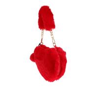 JOINPAYA Borsa a Forma di Cuore in Peluche Soffice a Tracolla Rossa per Ragazze Casual Tasca Interna per Oggetti di Necessità