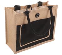 JOINPAYA Borsa Grande Capacità e Design Semplice per Shopping Quotidiano in Juta Riutilizzabile con Manici Resistenti e Facile da Riporre la Spesa