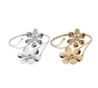 JOINPAYA Bracciale Aperto a Fascia Superiore Fiore in Lega Oro con Brillantezza Splendida per Ragazze a Matrimoni