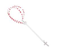 JOINPAYA Bracciale gotico doppio in acciaio inox con goccia di sangue e croce rossa, accessorio per feste di Halloween e cosplay, gioiello delicato da donna per uso quotidiano e regalo originale
