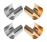 JOINPAYA Bracciale Rigido Aperto Largo in Metallo Scanalato Set da 4 Pezzi in Oro e Argento Braccialetti Rigidi da Donna a Fascia Larga per Look Quotidiano e Feste
