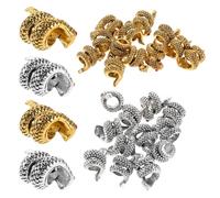 JOINPAYA Braccialetti Ciondoli a Forma di Serpente Vintage in Metallo Resistente Set da 24 Perline Antiche Fai da Te Accessori per Gioielli Boho Unisex Pendenti per Bracciali e Collane